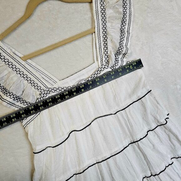 OLIVACEOUS SzM Off White Cream Midi SemiMaxi dress. Square NeckMidiSemiMaxiFlare - Picture 16 of 16